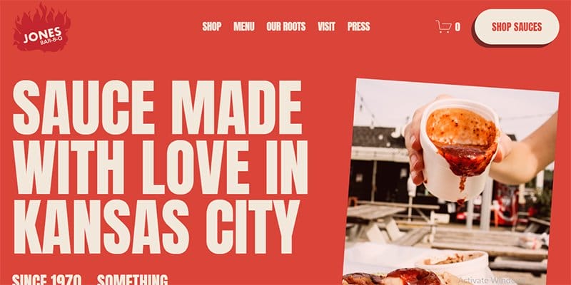 1. Jones Bar-B-Q - Above-the-Fold Content Examples to Inspire