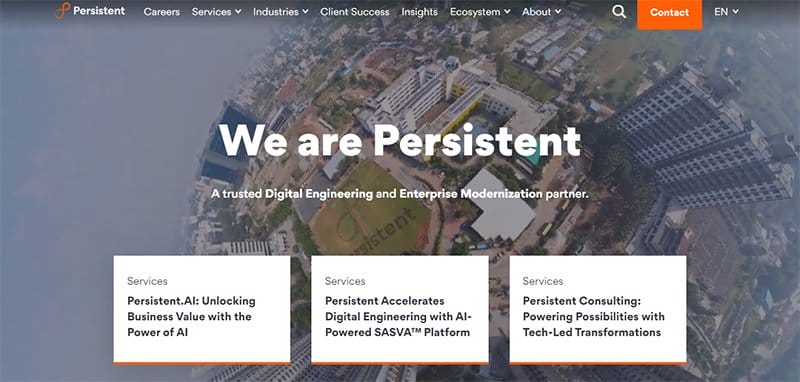 1. Persistent Systems - Artificial Intelligence Companies in India Example