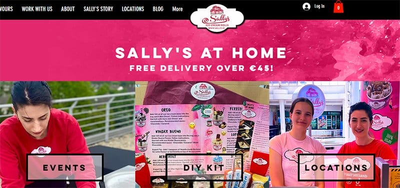 1. Sally's - Best Looking Ice Cream Websites to Check Out