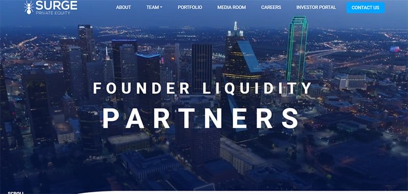 1. Surge Private Equity - Outstanding Examples of Private Equity Website Example