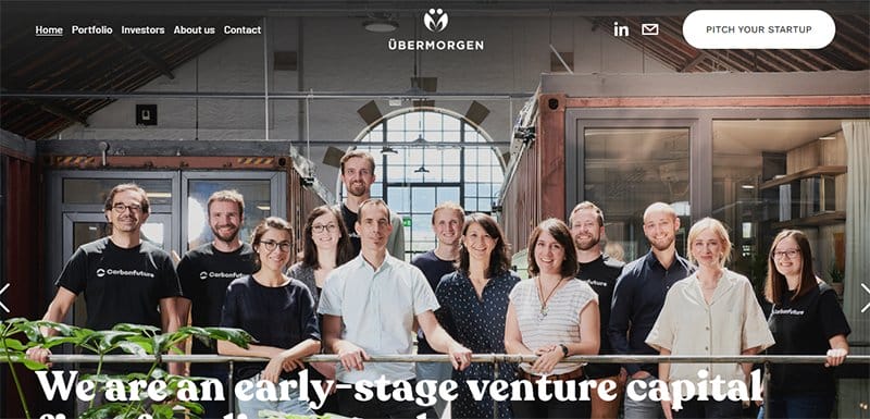 1. Übermorgen Ventures - Best Examples of Venture Capital Website Design