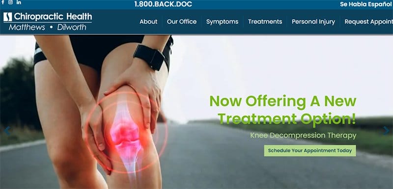 10. Chiropractic Health Charlotte - Best Hospital Website Designs That Will Inspire Yours