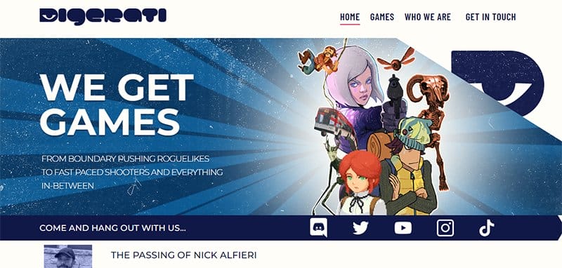 10. DIGERATI - Best Publisher Websites Example