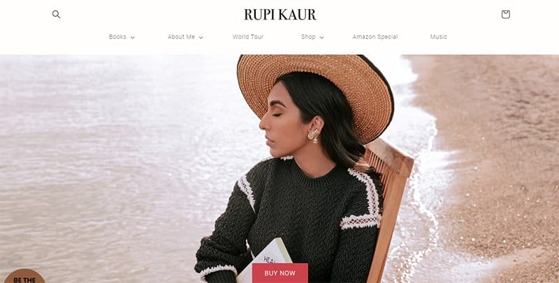 10. Rupi Kaur - Beautiful Book Website Design Example