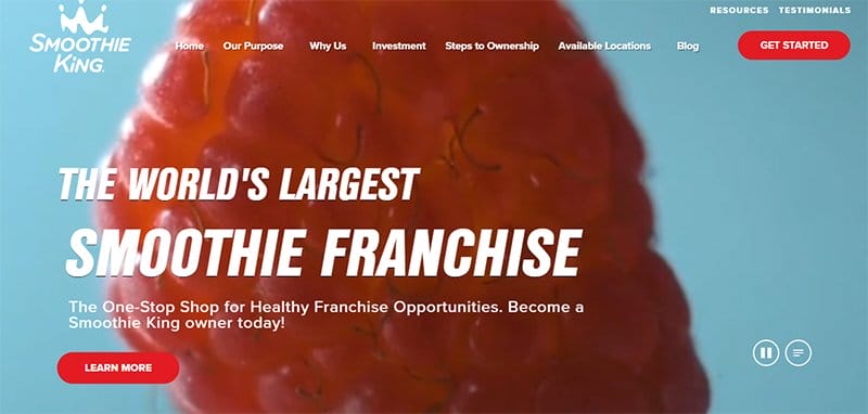 10. Smoothie King - Best Franchise Website Designs
