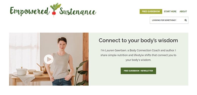11. Empowered Sustenance - Best Dietitian Website Examples