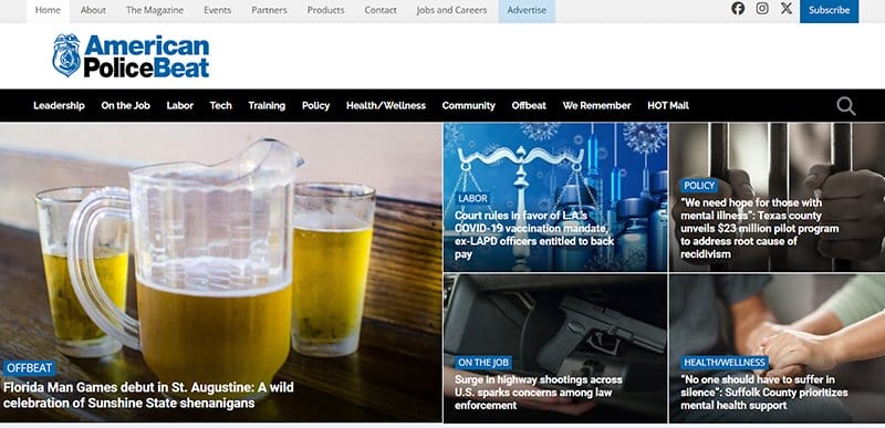 12. American Police Beat - Best Police Website Design Example