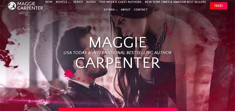 12. Maggie Carpenter - Beautiful Book Website Design Example