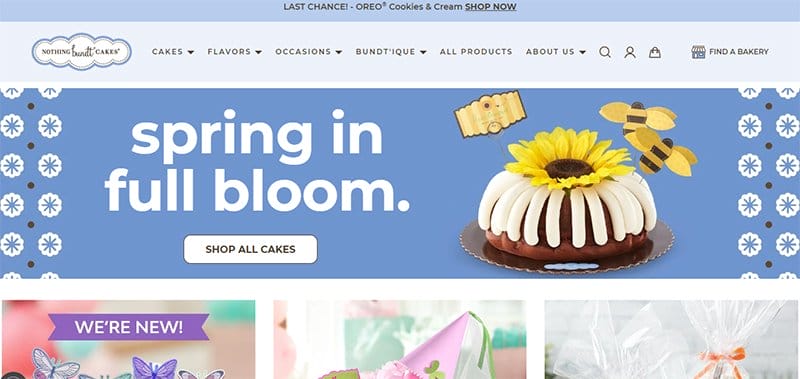12. Nothing Bundt Cakes - Best Franchise Website Designs
