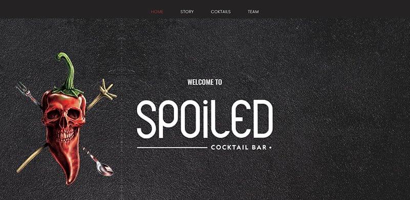 12. Spoiledbar - Best Bar Website Example