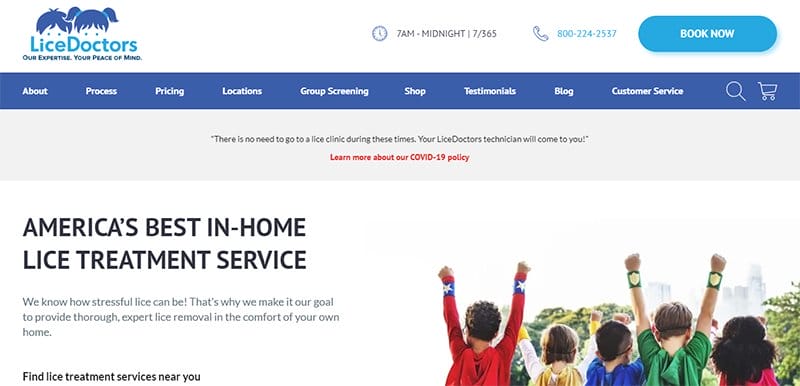 13. LiceDoctors - Best Hospital Website Designs That Will Inspire Yours
