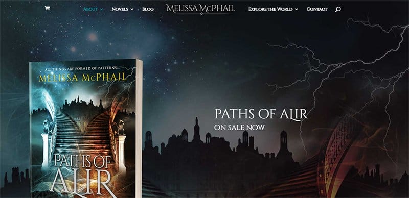 13. Melissa McPhail - Beautiful Book Website Design Example