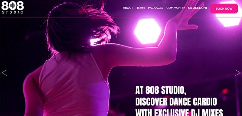 14. 808 Studio - Best Dance Studio Web Design Idea