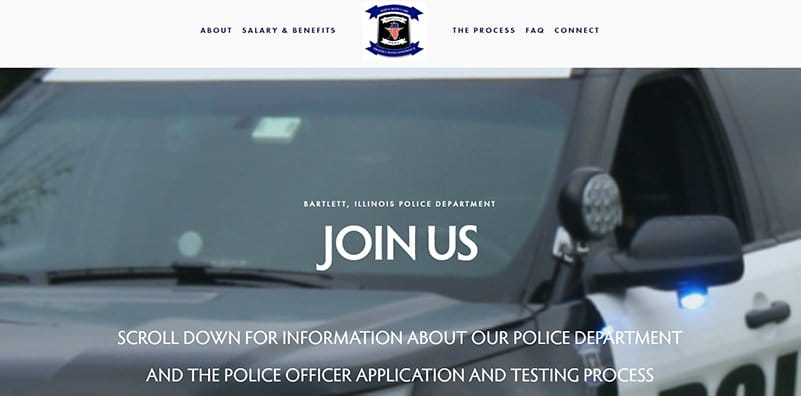14. Bartlett, Illinois Police Department - Best Police Website Design Example
