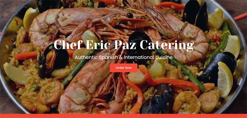 14. Chef Eric Paz Catering - Best Franchise Website Designs