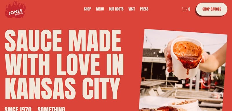14. Jones Bar-B-Q - Best Bar Website Example