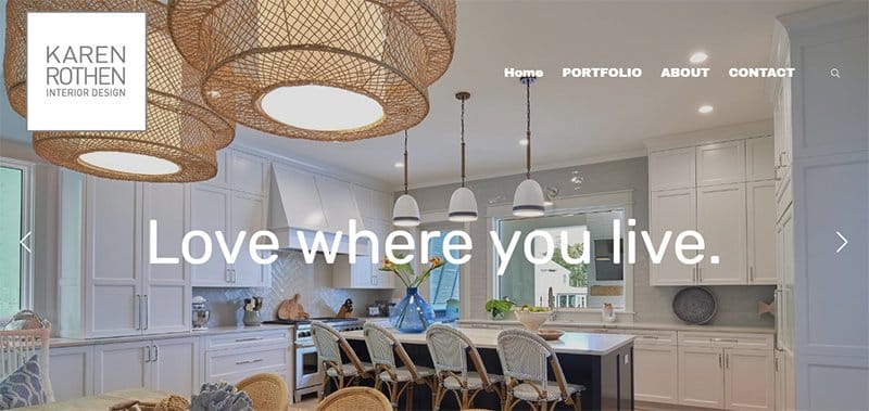 14. Karen Rothen Interior Design - Interior Design Portfolio Website Example