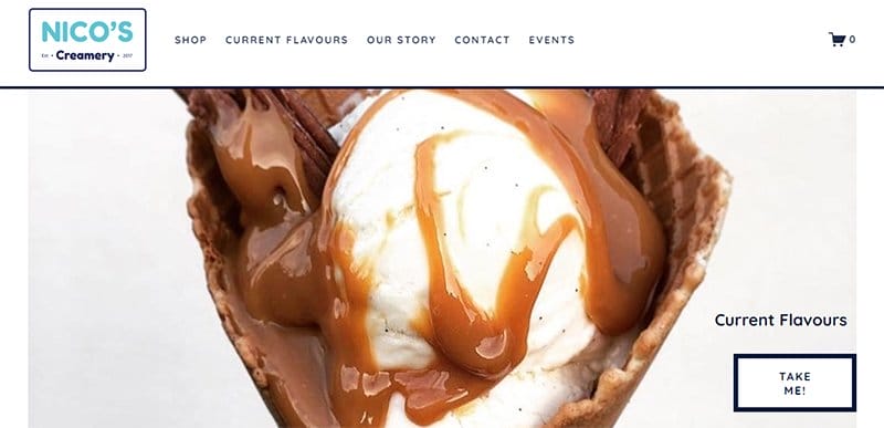 14. Nico's Creamy - Best Looking Ice Cream Websites to Check Out