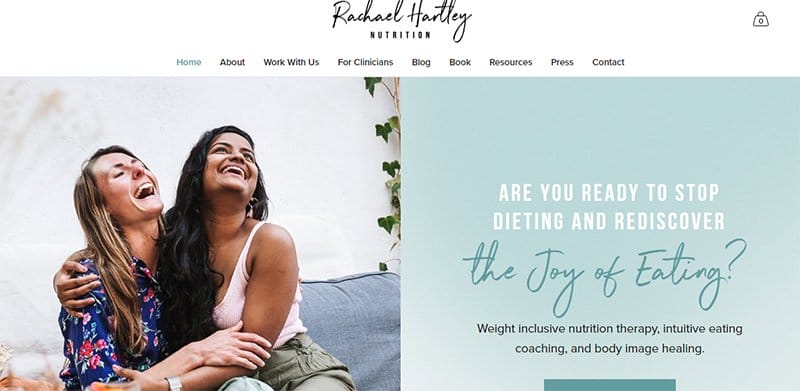 14. Rachael Hartley Nutrition - Above-the-Fold Content Examples to Inspire