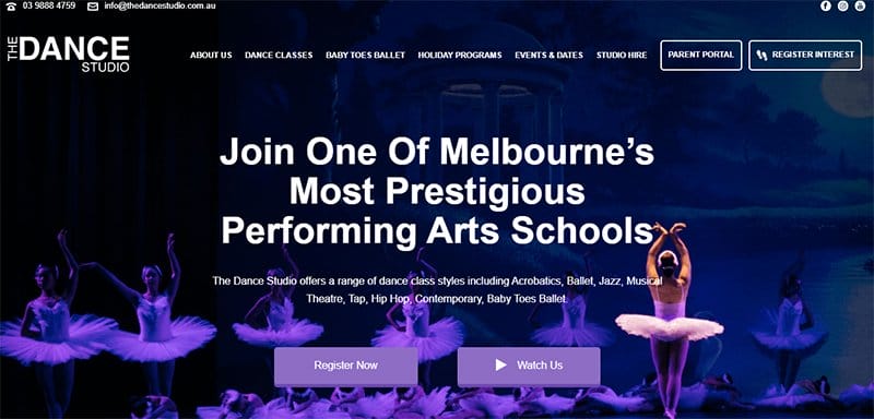 15. The Dance Studio - Best Dance Studio Web Design Idea