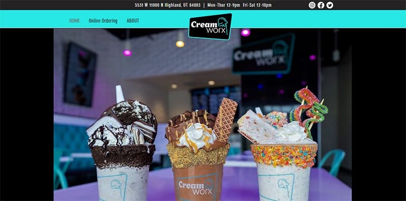16. Cream Worx - Best Looking Ice Cream Websites to Check Out
