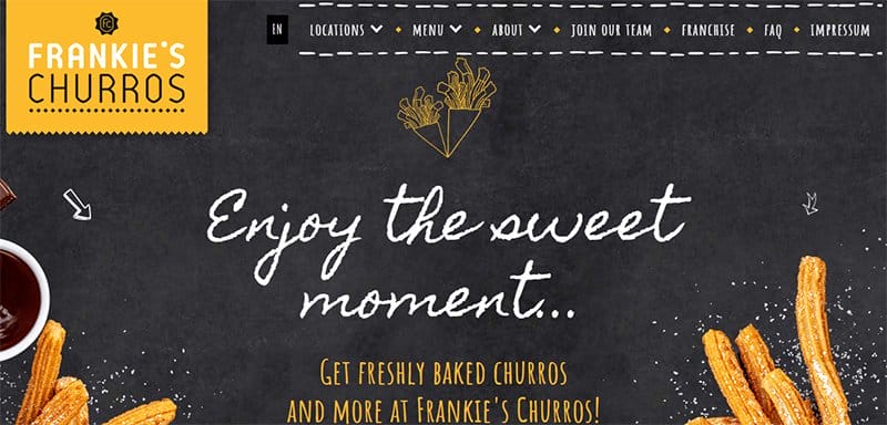 16. Frankie’s Churros - Best Franchise Website Designs