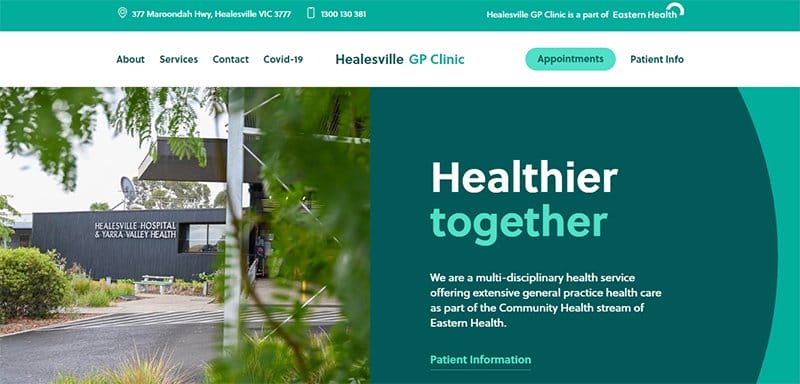 17. Healesville GP Clinic - Best Hospital Website Designs That Will Inspire Yours