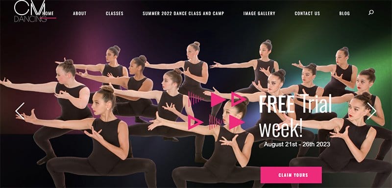 18. CM Dancing - Best Dance Studio Web Design Idea
