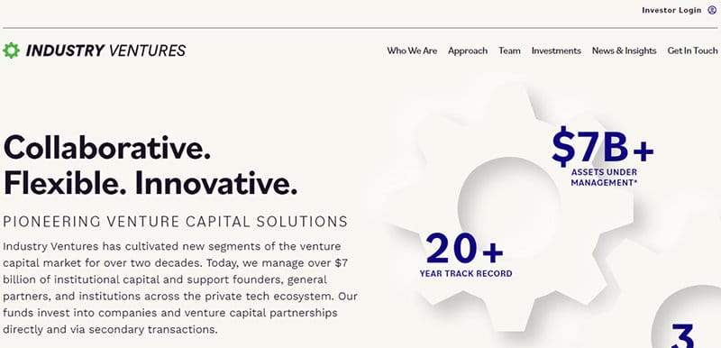 18. Industry Ventures - Best Examples of Venture Capital Website Design