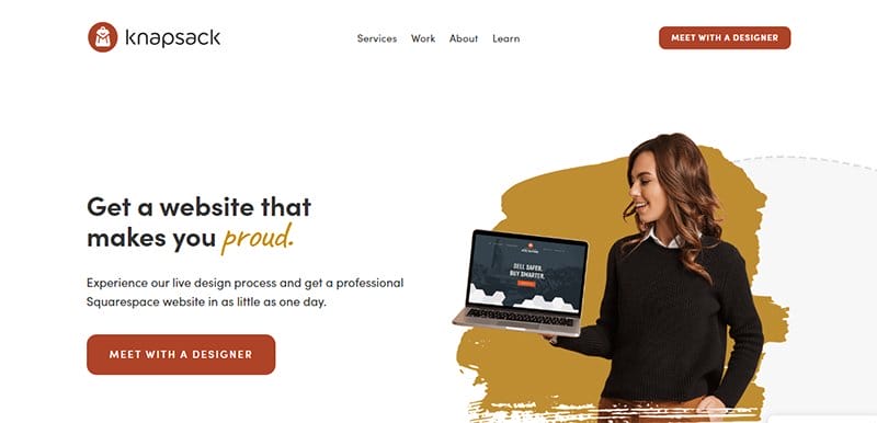 18. Knapsack Creative Co - Above-the-Fold Content Examples to Inspire