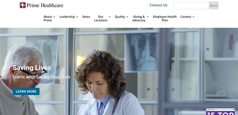 18. Prime Healthcare - Best Hospital Website Designs That Will Inspire Yours
