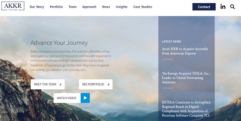 19. Accel-KKR - Outstanding Examples of Private Equity Website Example