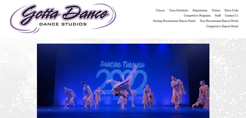 19. Gotta Dance Studios - Best Dance Studio Web Design Idea