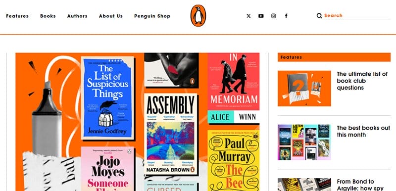 19. Penguin Books - Best Publisher Websites Example