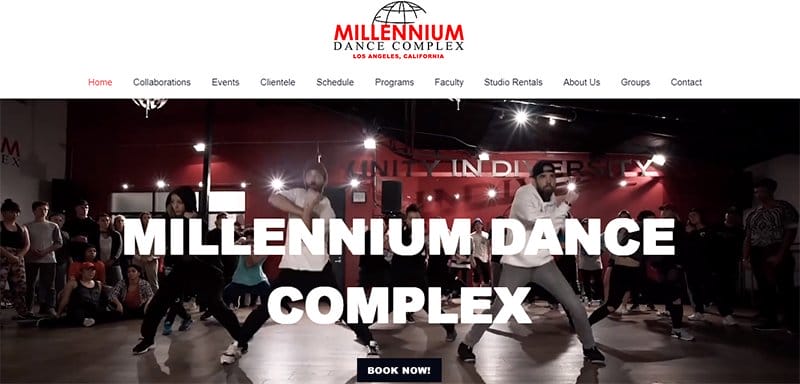 2. Millennium Dance Complex - Best Dance Studio Web Design Idea