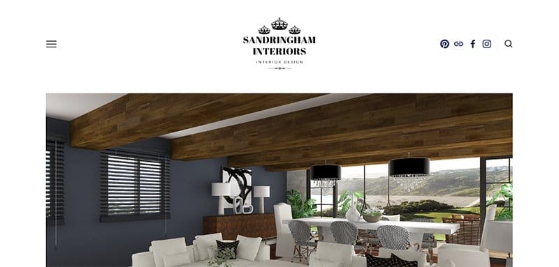 2. Sandringham Interiors - Interior Design Portfolio Website Example