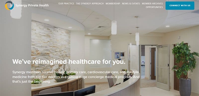 2. Synergy Private Health - Best Hospital Website Designs That Will Inspire Yours