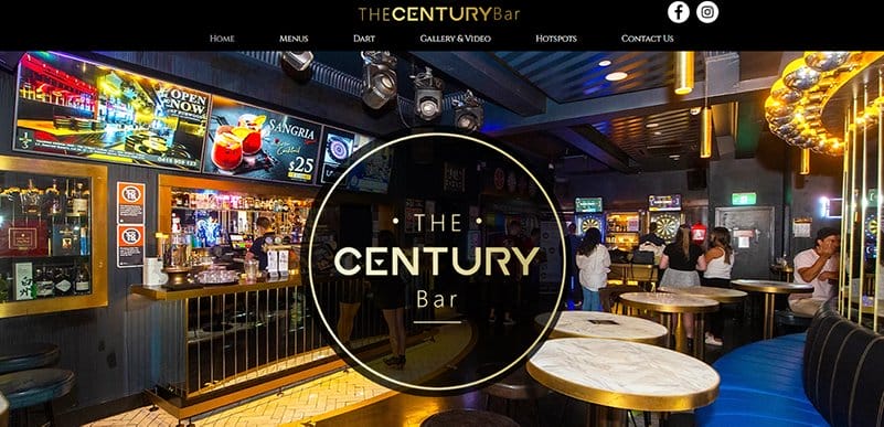 2. TheCenturyBar - Best Bar Website Example