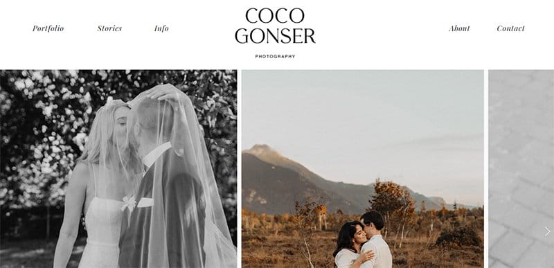 20. Coco Gonser - Best Wix Photography Example