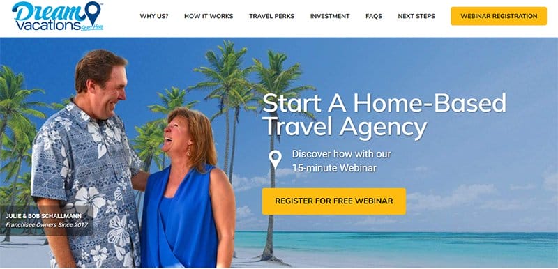 20. Dream Vacations - Best Franchise Website Designs