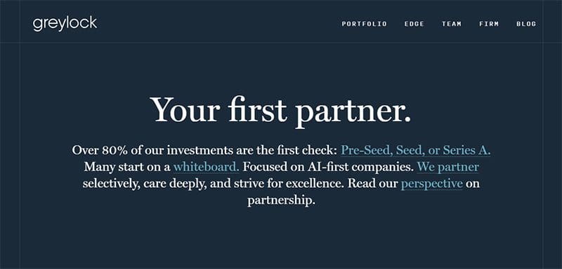 20. Greylock Partners - Best Examples of Venture Capital Website Design