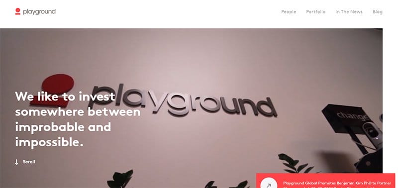 21. Playground - Best Examples of Venture Capital Website Design