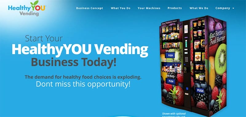 22. HealthyYOU Vending - Best Franchise Website Designs
