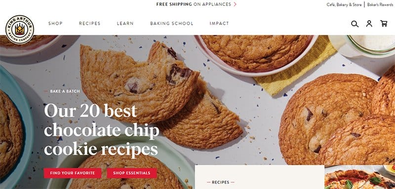 22. King Arthur Baking - Above-the-Fold Content Examples to Inspire