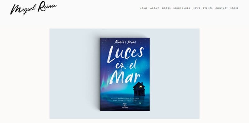 22. Miguel Reina Books - Beautiful Book Website Design Example