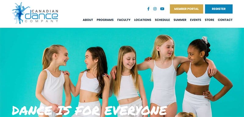 23. Canadian Dance Company - Best Dance Studio Web Design Idea