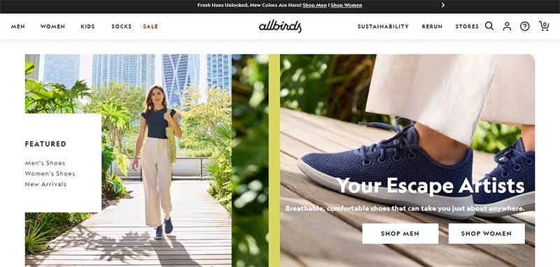 24. Allbirds - Above-the-Fold Content Examples to Inspire
