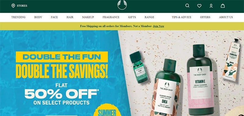 27. The Body Shop - Above-the-Fold Content Examples to Inspire