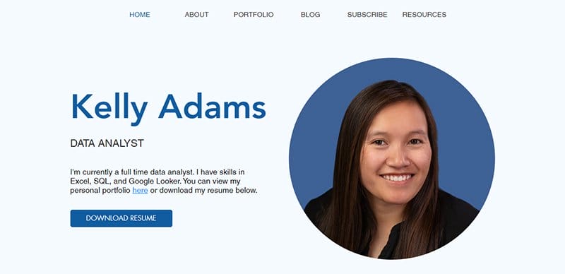 3. Kelly Adams - Data Analytics Portfolio Example