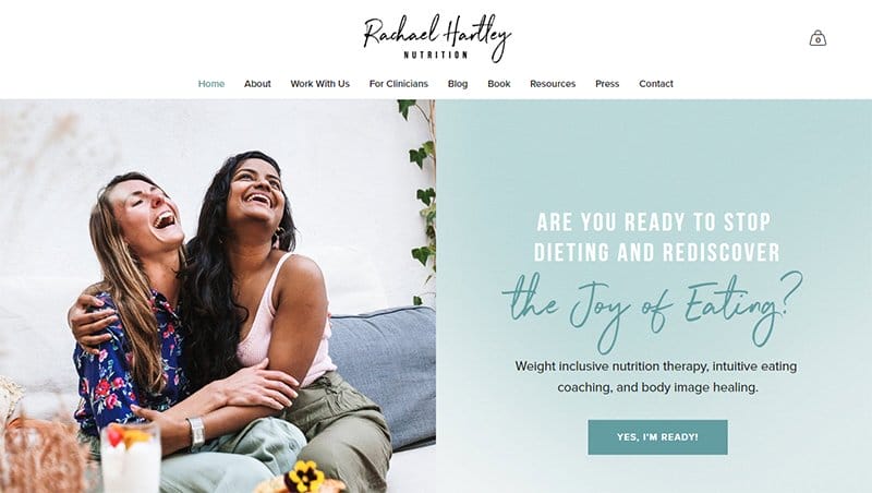 3. Rachel Hartley Nutrition - Best Dietitian Website Examples